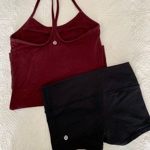 Lululemon racerback tank and shorts